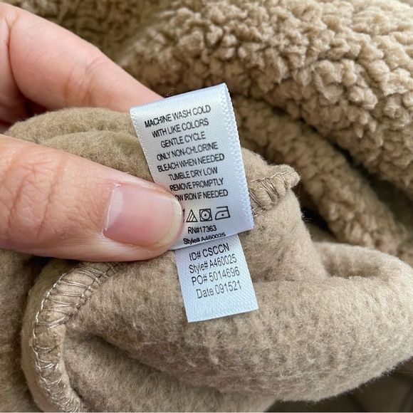 Koolaburra by UGG Cozy Sherpa Plush Tunic Lounger Amphora Tan full zip small - Picture 7 of 9